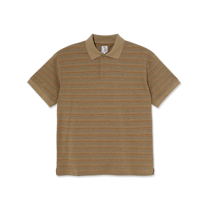 POLAR SKATE CO STRIPE SURF POLO SHIRT - CAMEL – Crooks Skateshop
