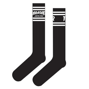 SANTA CRUZ Thrasher SC Strip Socks White/Black