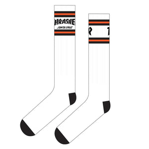 SANTA CRUZ Thrasher SC Strip Socks White/Black