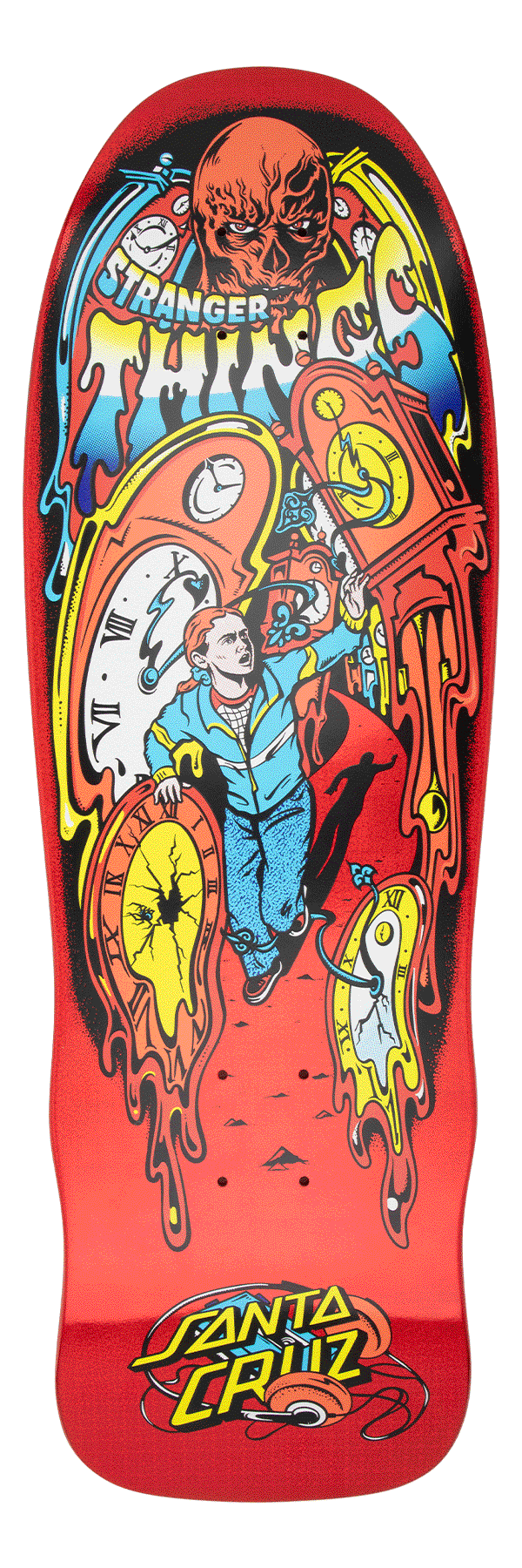 Santa Cruz Stranger Things Garble Max Melting Clock 9.7in X 29.4in Deck
