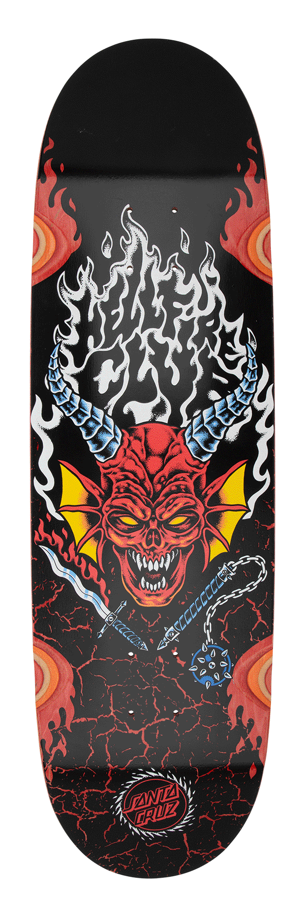 Santa Cruz Stranger Things Hellfire Club Flames 9.0in X 32.00in Deck