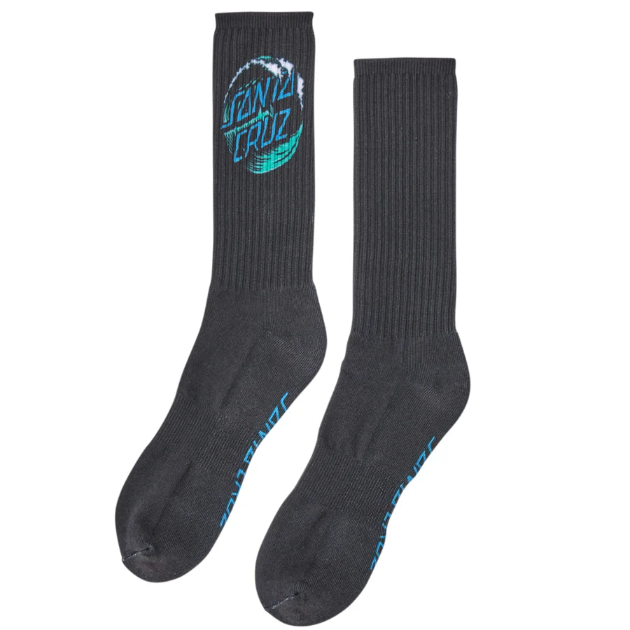 Santa Cruz Wave Dot Crew Socks Black