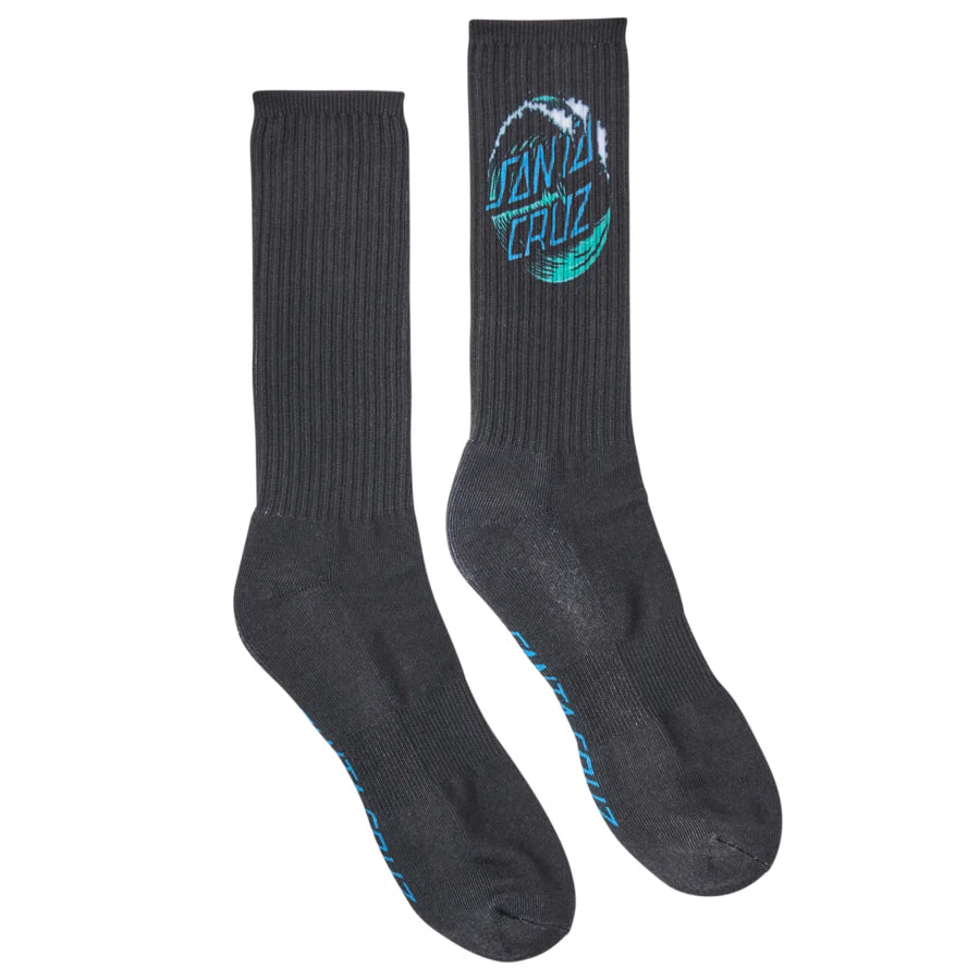Santa Cruz Wave Dot Crew Socks Black