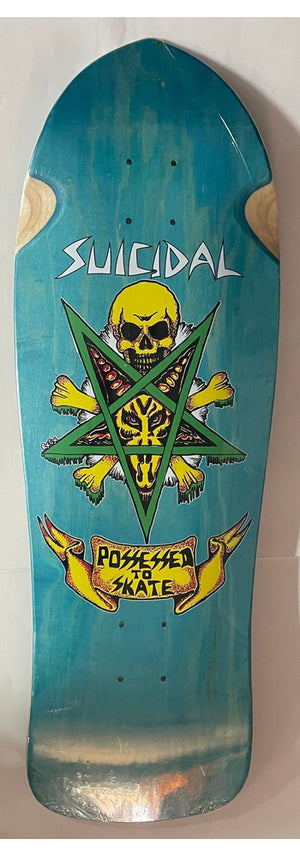 Suicidal Skates Possessed to Skate 80s Reissue Deck 10.125" x 30.825" (stained blue)