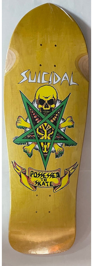 Suicidal Skates Possessed to Skate 80s Reissue Deck 10.125" x 30.825"(stained yellow)