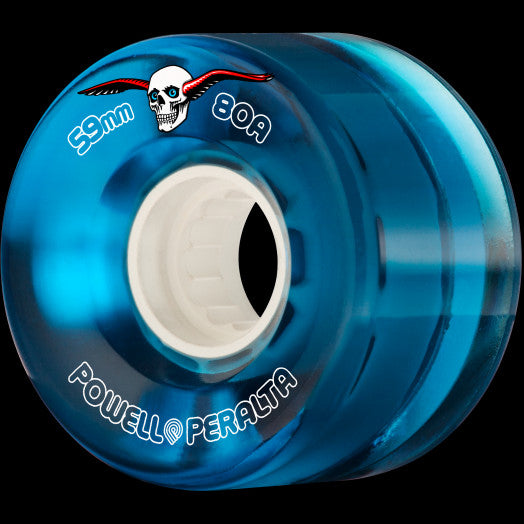 Powell Peralta Clear Cruiser Skateboard Wheels 59mm 80A 4pk red/blue