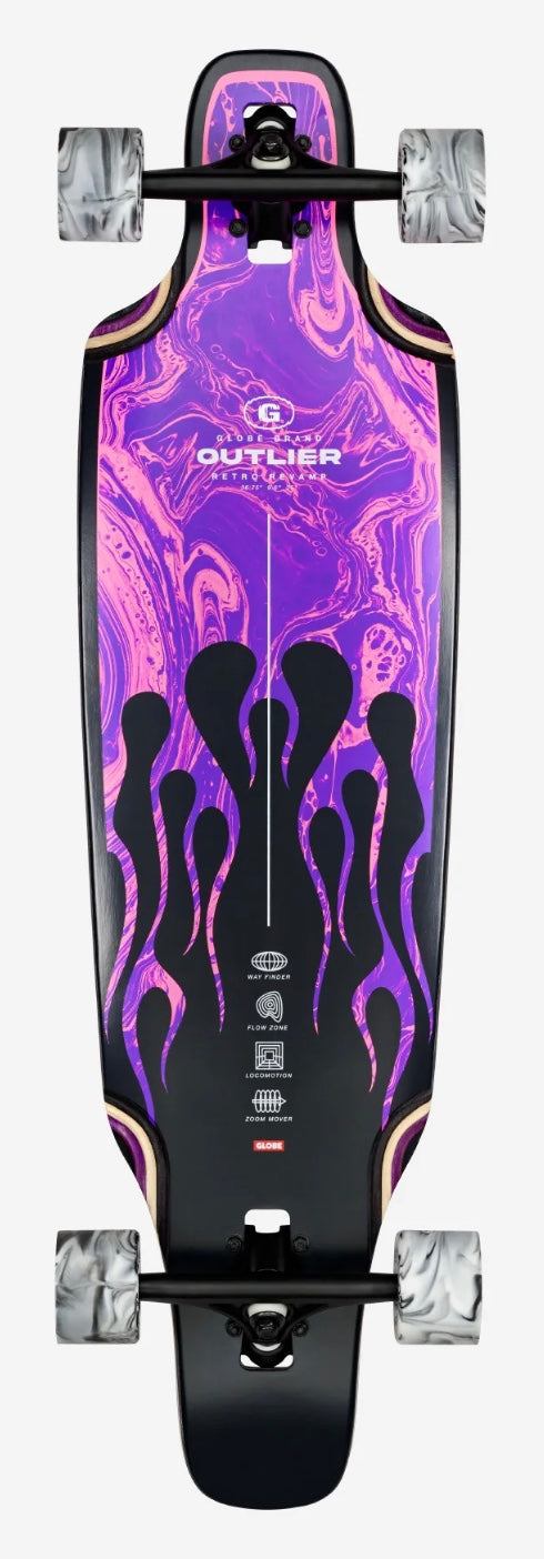 GLOBE Outlier 36" Longboard Purple Flames