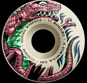 BONES WHEELS X-FORMULA SKATEBOARD WHEELS ROGERS DINO-SORTAS 52MM V1 99A